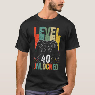 Camiseta Nível 40 aniversário de 40 anos de jogador de víde