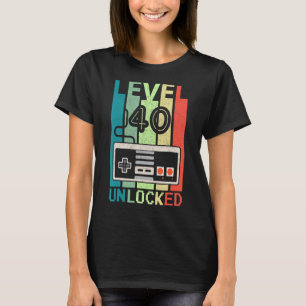 Camiseta Nível 40 aniversário de 40 anos de jogador de víde
