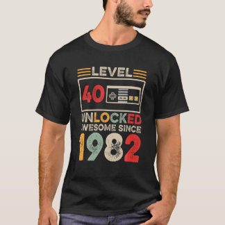 Camiseta Nível 40 aniversário de 40 anos Desbloqueado Incrí