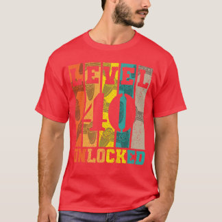 Camiseta Nível 40 Desbloqueado Aniversário de 40 anos Jogos