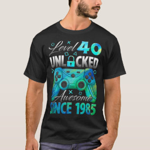 Camiseta Nível 40 Desbloqueado Incrível Desde 1985 40º Aniv
