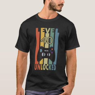Camiseta Nível 40 Jogos Vintage Desbloqueados Retroativos