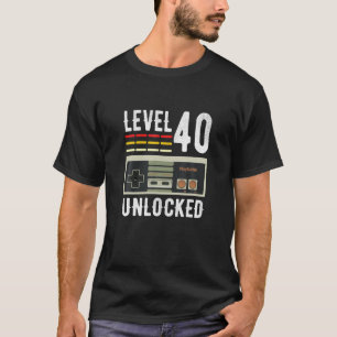 Camiseta Nível 40 Vídeo Gamer de Aniversário 40º Bday desbl