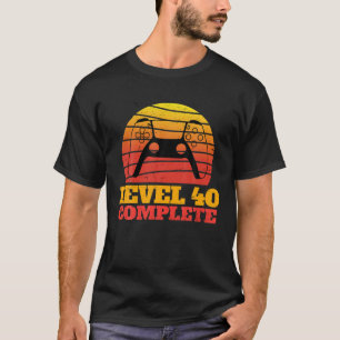Camiseta Nível 40 Vintage Gamer Vedio Game Legal Bi