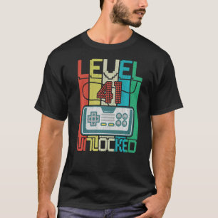 Camiseta Nível 41 Vídeo Gamer 41º aniversário desbloqueado