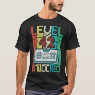 Camiseta Nível 42 Jogador de vídeo desbloqueado 42º anivers