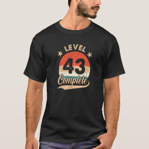 Camiseta Nível 43 Retro 43º Aniversário de Casamento