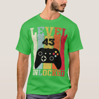 Camiseta Nível 43 Vídeo Engraçado Desbloqueado 43º presente