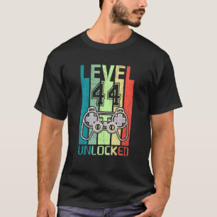 Camiseta Nível 44 44 de Aniversário do Jogador de Vídeo Des