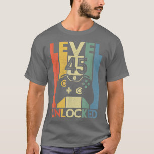 Camiseta Nível 45 DesbloqueadoJogador De Vídeo Engraçado 45