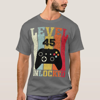 Camiseta Nível 45 Vídeo Engraçado Desbloqueado 45º presente