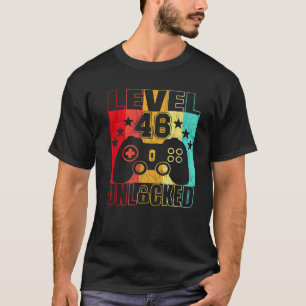 Camiseta Nível 46 Homens Do Bday 46 Anos Desbloqueados 46 A