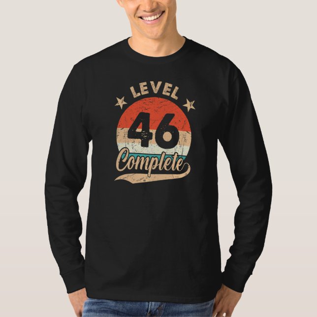 Camiseta Nível 46 Retro 46º Aniversário de Casamento (Frente)