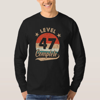 Camiseta Nível 47 Retro 47º Aniversário de Casamento