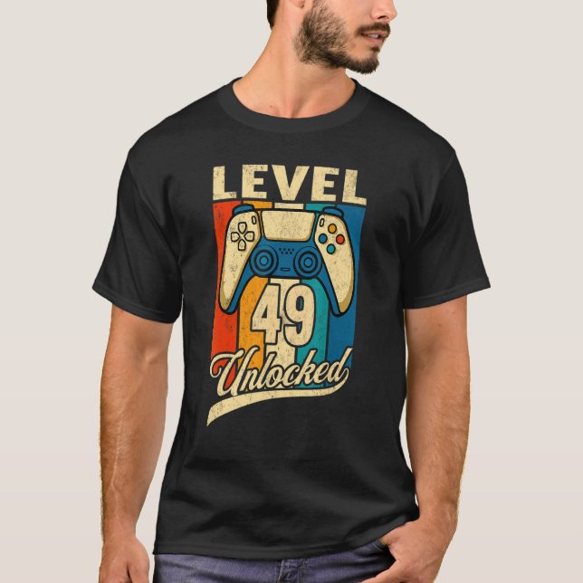 Camiseta Nível 49 Desbloqueado Incrível Desde 1973 49º Aniv (Frente)