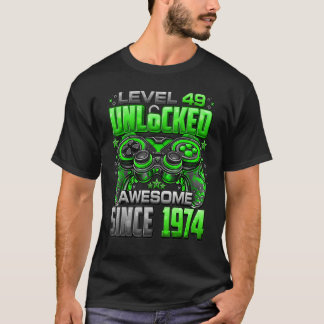 Camiseta Nível 49 Desbloqueado Incrível Desde 1974 49º Aniv