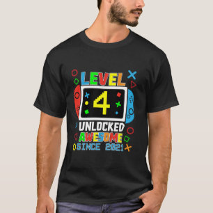Camiseta Nível 4 Desbloqueado Incrível desde o 4º Jogo de V