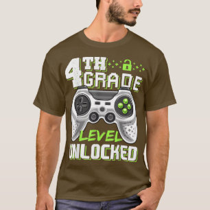 Camiseta Nível 4 Desbloqueado Jogo De Vídeo Engraçado Volta
