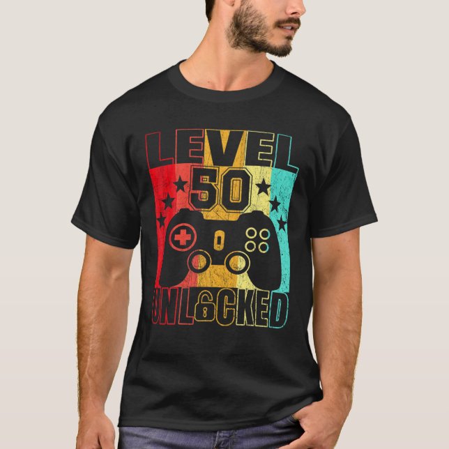 Camiseta Nível 50 50anos BDay Men 50th (Frente)