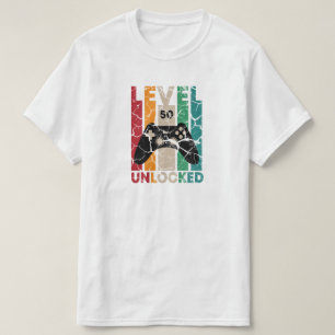 Camiseta Nível 50 desbloqueado, 50 oferta de aniversário ní