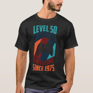 Camiseta Nível 50 Desbloqueado Incrível Desde 1975,