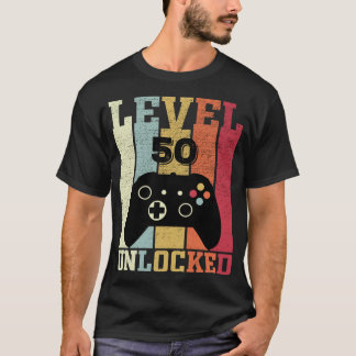 Camiseta Nível 50 Desbloqueado Vídeo Engraçado do Jogador A