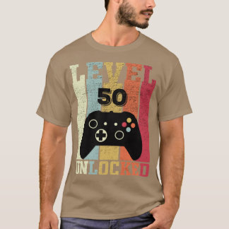 Camiseta Nível 50 Desbloqueado Vídeo Engraçado do Jogador A