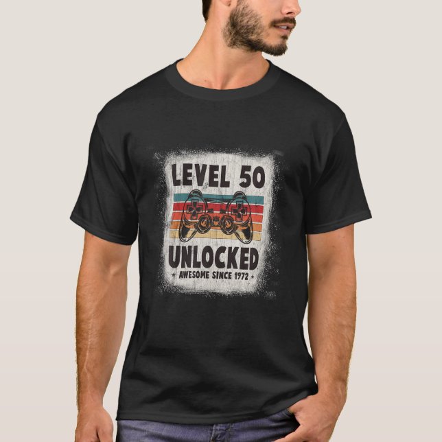 Camiseta Nível 50 Impressionante Desde 1972 Retro Birthda (Frente)