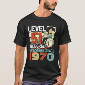 Camiseta Nível 51 Desbloqueado Incrível Desde 1970 51Rua An