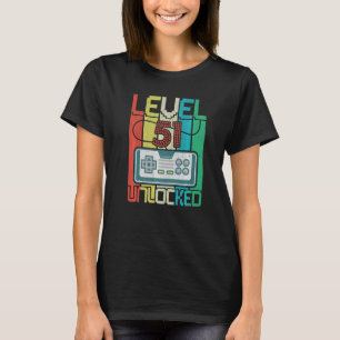 Camiseta Nível 51 Jogador de vídeo desbloqueado 51º anivers
