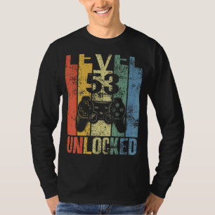 Camiseta Nível 53 Desbloqueado 53º Aniversário Para Jogador