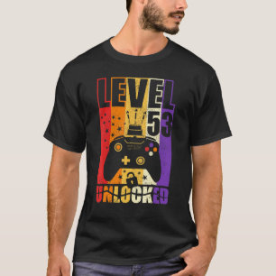 Camiseta Nível 53 Nível de aniversário desbloqueado 53º ani