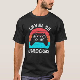 Camiseta Nível 55 Desbloqueado - Vintage 1966 Aniversário -