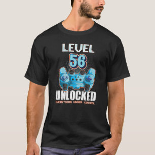 Camiseta Nível 56 Meninas Desbloqueadas 56 Aniversário 56 A