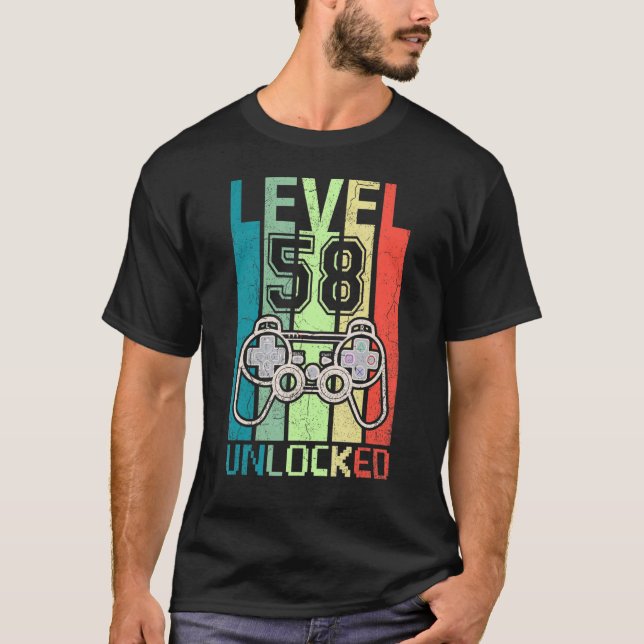 Camiseta Nível 58 Vídeo Gamer 58º Aniversário (Frente)