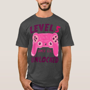 Camiseta Nível 5 - 5 Birthda de Jogo de Jogadora Desbloquea
