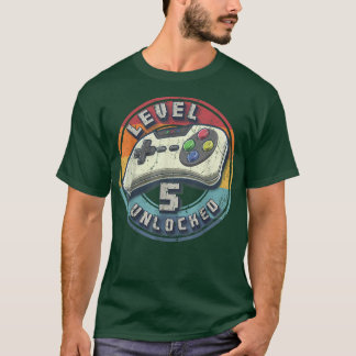 Camiseta Nível 5 - 5 de jogos de vídeo desbloqueados - Aniv