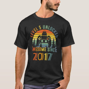 Camiseta Nível 5 Desbloqueado Incrível desde 2017 Video Gam