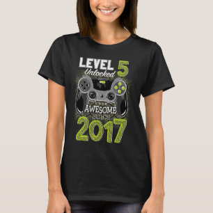 Camiseta Nível 5 Desbloqueado Incrível Desde 2017 Video Gam