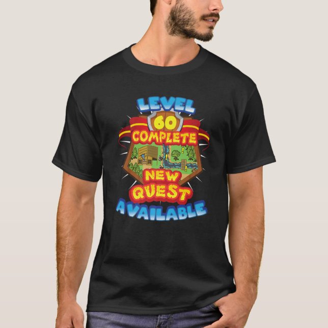 Camiseta Nível 60 Concluir Nova Busca Disponível 60º Aniver (Frente)