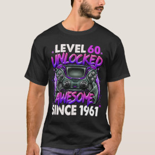 Camiseta Nível 60 Desbloqueado Incrível Desde 1961 60º Aniv
