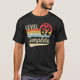Camiseta Nível 62 Completo 62º Aniversário de Casamento 62