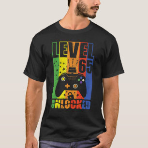 Camiseta Nível 65 Aniversário desbloqueado Nível 65º Aniver