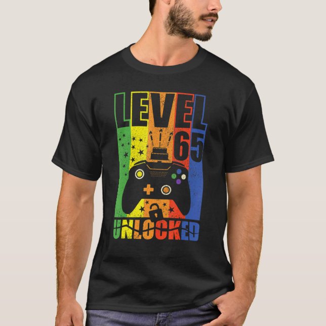 Camiseta Nível 65 Aniversário desbloqueado Nível 65º Aniver (Frente)