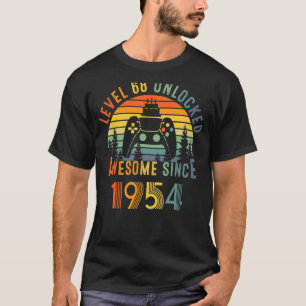 Camiseta Nível 68 Aniversário Desbloqueado 68 Anos Ótima Si