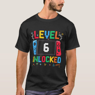 Camiseta Nível 6 Aniversário do Aniversário do 6 de Jogador