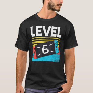 Camiseta Nível 6 Birthday Boy 6 Anos Videos games 6 U