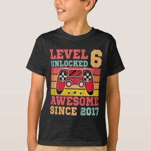 Camiseta Nível 6 Desbloqueado Jogo de Vídeo Vintage Anivers