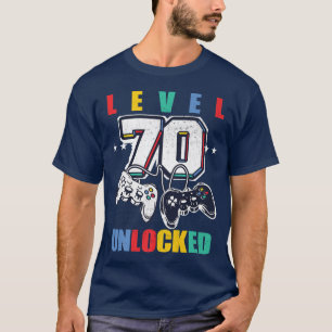 Camiseta Nível 70 70 do jogo de vídeo engraçado desbloquead