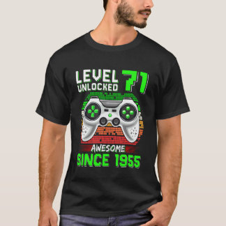 Camiseta Nível 71 Desbloqueado Incrível Desde 1955 Video Ga